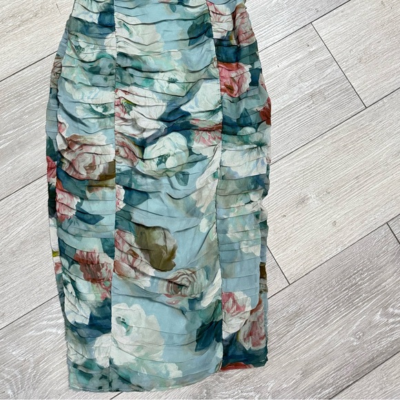 🆕 2025 ZARA FLORAL BOUQUET ROSE PRINTED DRAPED RUCHED DRESS - Picture 6 of 6